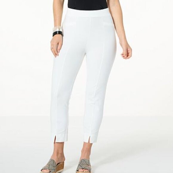Wynne layers Pants - Wynne Layers White Essential Knit Crepe Crop Pants Medium